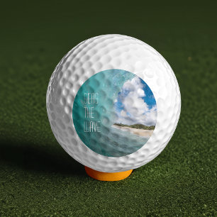 Balles De Golf Mer La Vague Tropical Ocean Motto