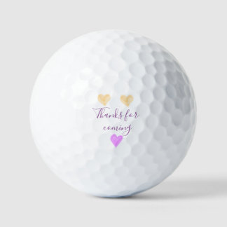 Balles De Golf merci d'être venu nom du texte orange violet cœur