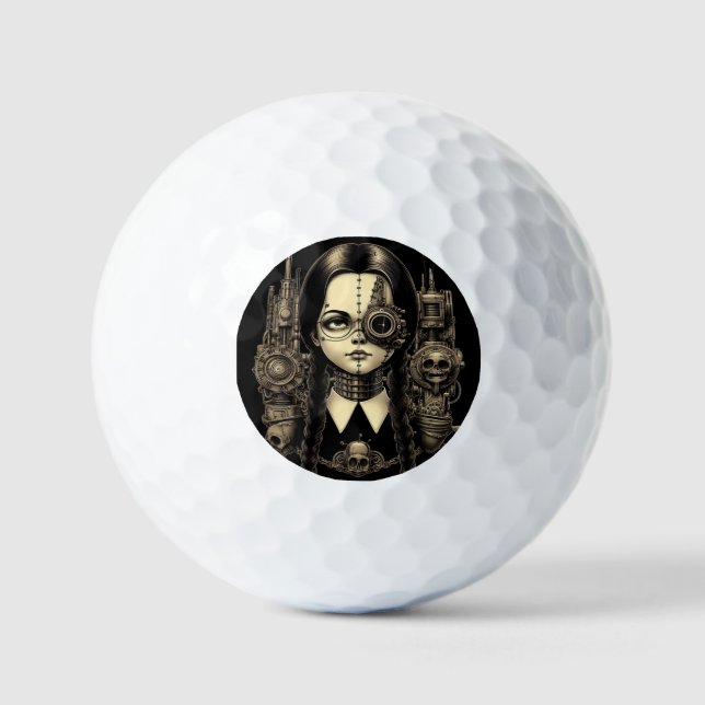 Balles De Golf Mercredi Addams Éffrayant gothique nouveauté cadea (Recto)
