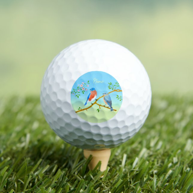 Balles De Golf Merles Bleus Bleu Clair & Vert (T-shirt Insitu)