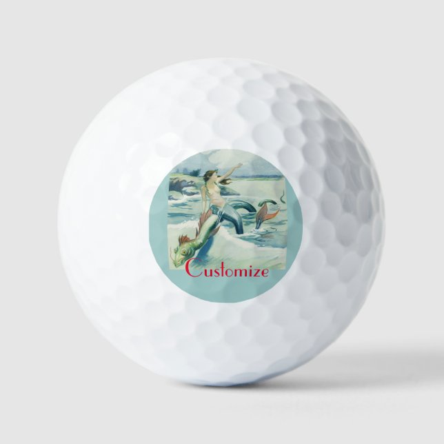 Balles De Golf Mermaid Riding Serpent de mer Thunder_Cove (Recto)