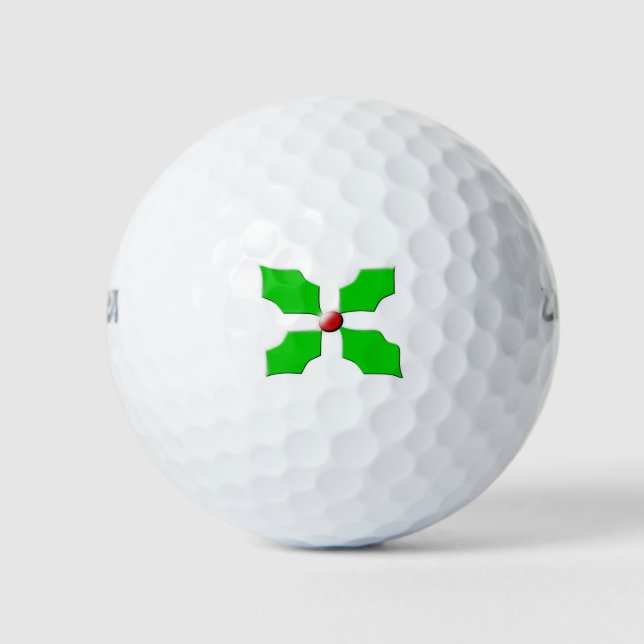 Balles De Golf Merry Christmas Holly Golf Ball (Devant)