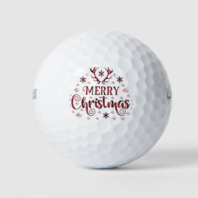 Balles De Golf Merry Christmas Snowflakes (Devant)