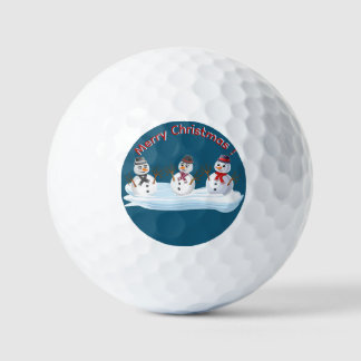 Balles De Golf Merry Christmas snowman custom text
