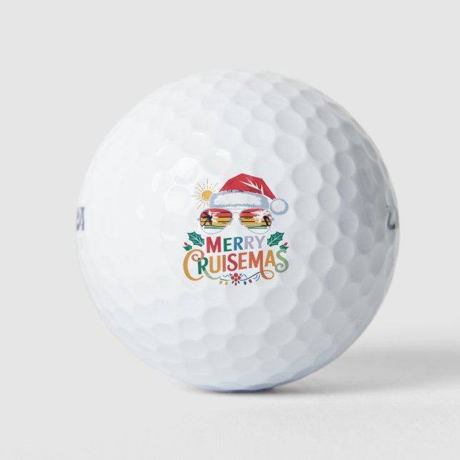Balles De Golf Merry Cruisemas 2024 Noël Père Noël Reindeer (Devant)