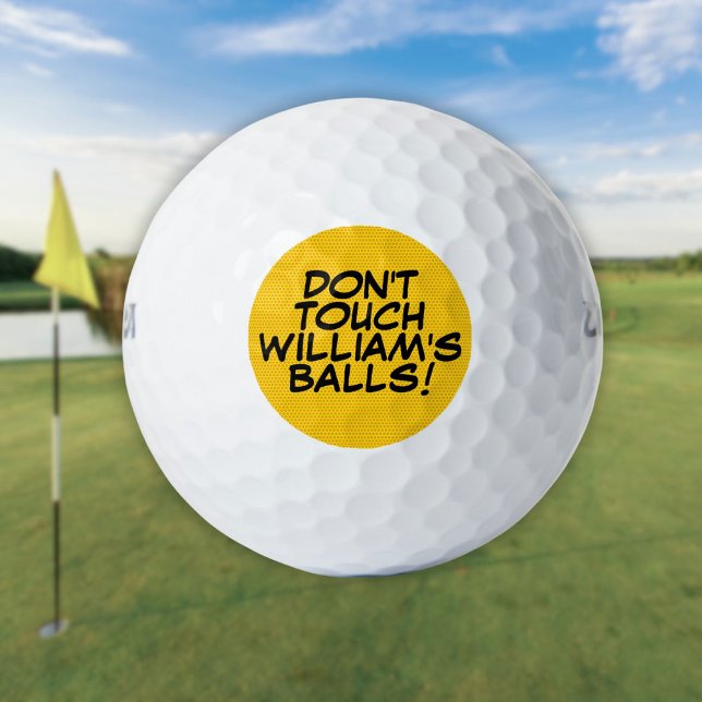 Balles De Golf Message personnalisé et nom Fun Retro Bande Dessin (Custom Message and Name Fun Retro Comic Book Golf Balls)