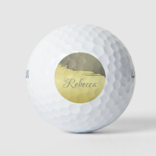 Balles De Golf Métal or de luxe décoratif sur or et argent