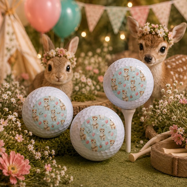 Balles De Golf Mignon Llama Boho (Créateur téléchargé)