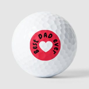 Balles De Golf Mignon Meilleur Papa Jamais Rouge Et Blanc Cœur Am