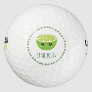 Balles De Golf Mignonne Kawaii Lime Votre Je suis Votre Pun Fruit