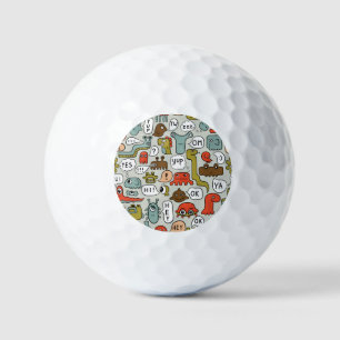 Balles De Golf Mignons monstres de dessin : Arrière - plan sans c