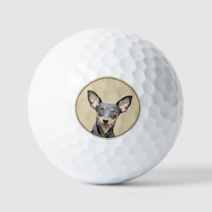 Balles De Golf Miniature Pinscher Peinture mignonne Chien Art ori