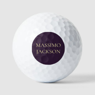 Balles De Golf Minimaliste Moderne Violet Foncé