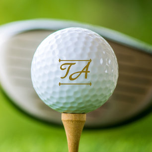 Balles De Golf Minimisez vos initiales en Brown or avec des ligne