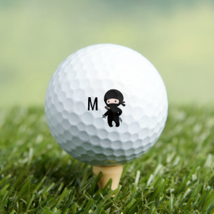 Balles De Golf Minuscule Ninja tenant le Monogramme étoile de pro