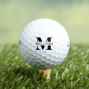 Balles De Golf Modèle de monogramme avec nom personnalisé Cadeau