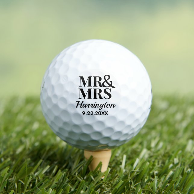 Balles De Golf Modèle Mariage Faveur M & Mme Nom Cute Classy (T-shirt Insitu)
