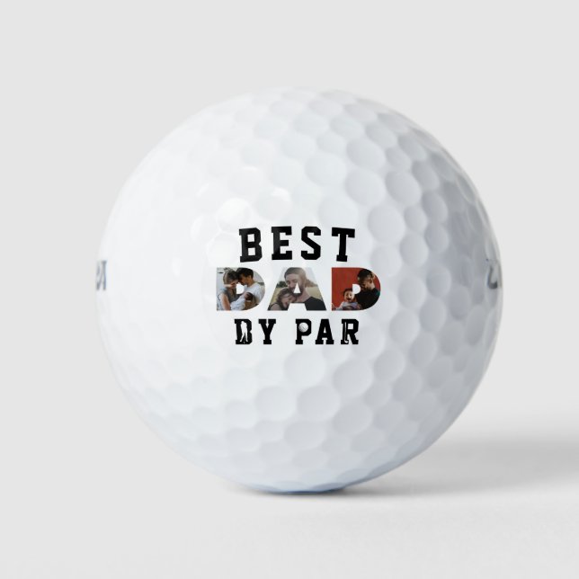 Balles De Golf Modern Best DAD par Par Ever Photo Collage Golfer (Devant)