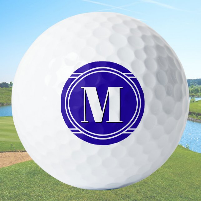Balles De Golf Modern Elegant Blue Custom Monogram (Créateur téléchargé)
