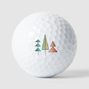 Balles De Golf moderne arc-en-ciel arbres roses sarcelle simple m