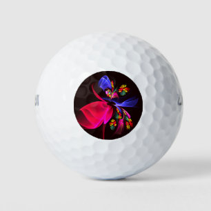 Balles De Golf Moderne coloré Floral Abstrait Art Motif #06