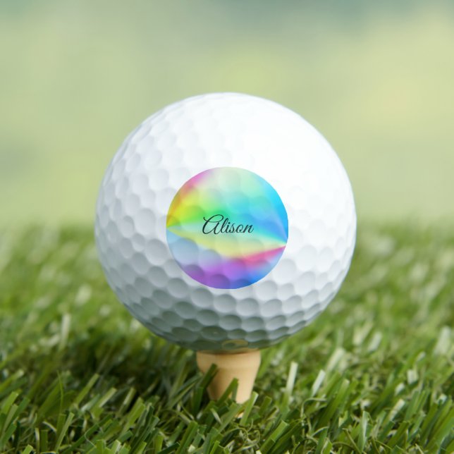 Balles De Golf Moderne couleur arc-en-ciel pastel iridescent,  (T-shirt Insitu)