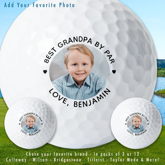 Balles De Golf Moderne Meilleur GRANDPA Par Par Photo Personnalis (Créateur téléchargé)