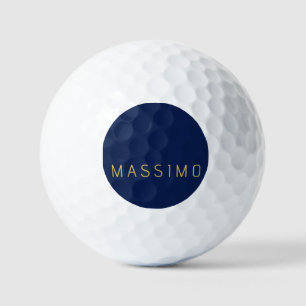 Balles De Golf Moderne Minimaliste Bleu Or Professionnel Tendance