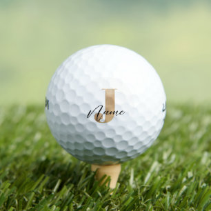 Balles De Golf Moderne Monogramme Initial J & Nom Personnalisé