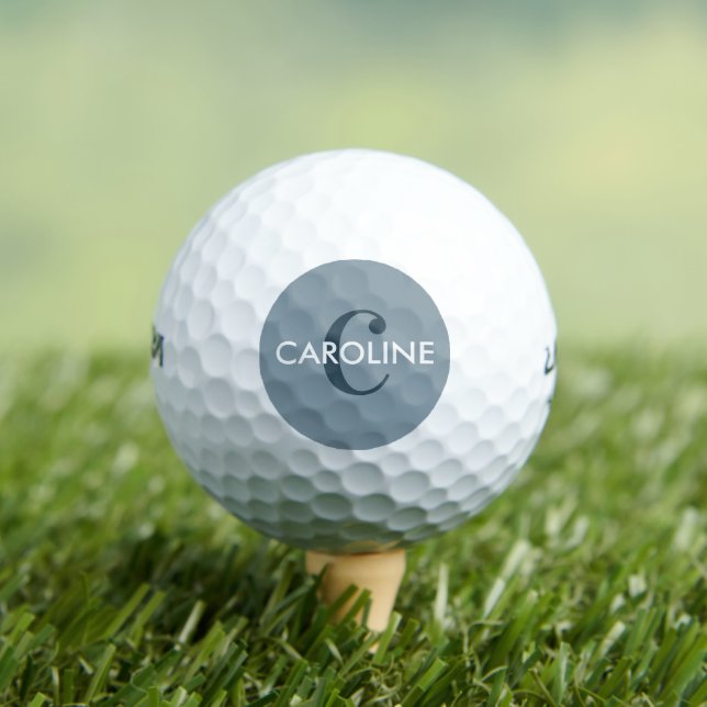 Balles De Golf Moderne simple classique initial bleu (T-shirt Insitu)