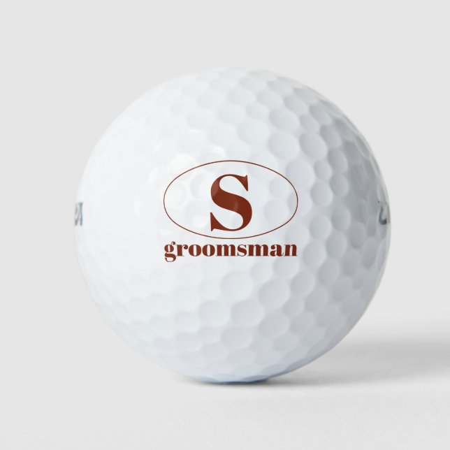 Balles De Golf Moderne simple Monogramme Groomsmen Mariage cadeau (Devant)
