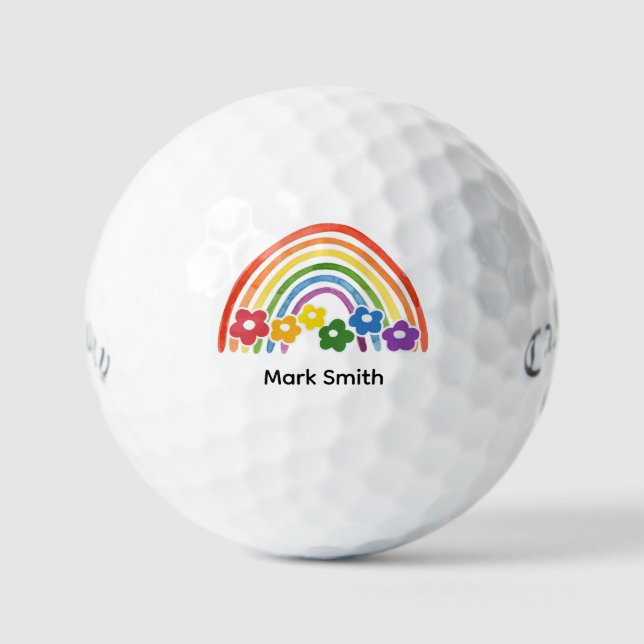 Balles De Golf Mois de la fierté du golf Célébration arc-en-ciel  (Recto)