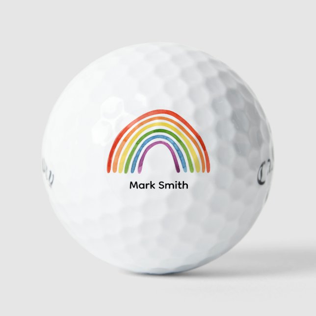 Balles De Golf Mois de la fierté du golf Célébration arc-en-ciel  (Recto)