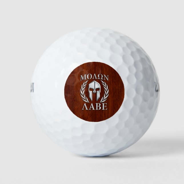Balles De Golf Molon Labe Spartan en Chrome style Mahogany (Devant)