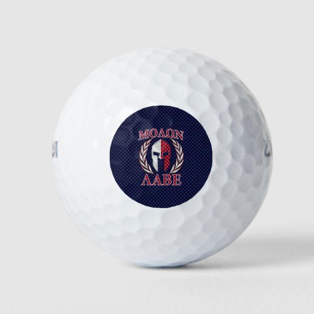 Balles De Golf Molon Labe Spartan Warrior Fibre de carbone Impres (Devant)