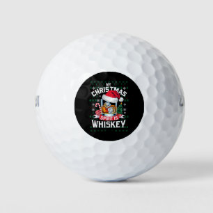 Balles De Golf Mon esprit de Noël est un pull moche Whiskey Xmas