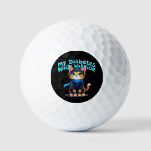Balles De Golf Mon guerrier du diabète Ninja se tient fort