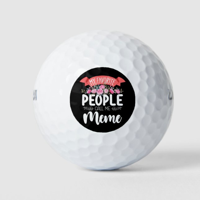 Balles De Golf Mon peuple favori m'appelle Mème Fête des Mères (Devant)