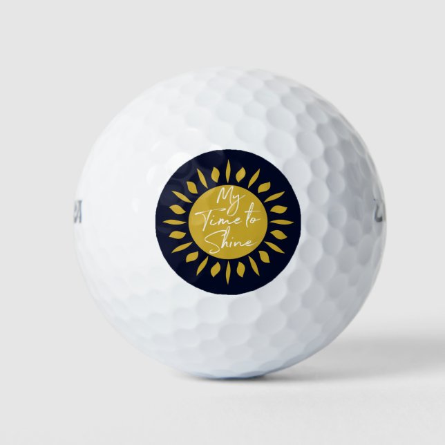 Balles De Golf Mon Temps Pour Briller, Sun Print Golf Balls (Devant)