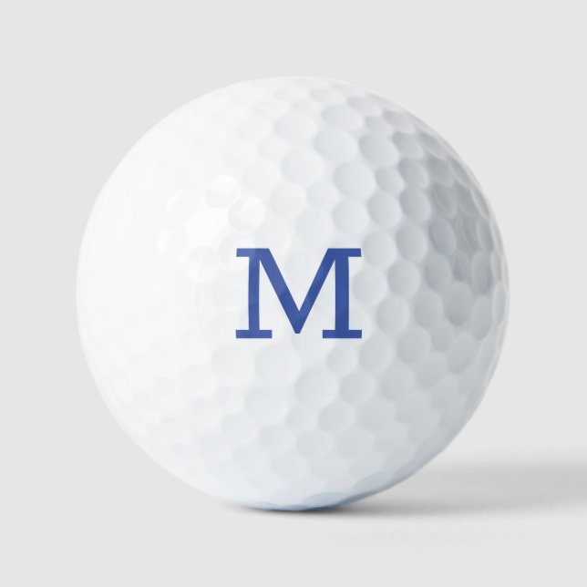 Balles De Golf Monogram Blue Modern Ajouter Votre Nom Initial (Recto)