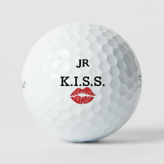 Balles De Golf Monogram K.I.S.S. with red lips 