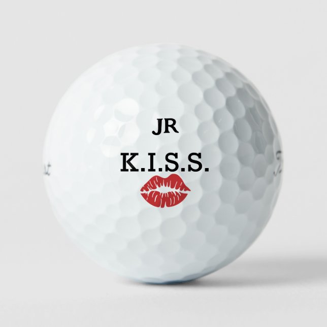 Balles De Golf Monogram K.I.S.S. with red lips  (Recto)
