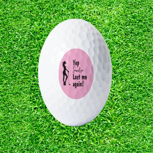 Balles De Golf Monogram My Happy Thème Dame Balls de golf (Swing with Style, Play with Grace!)