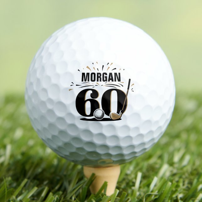 Balles De Golf Monogramme 60e Anniversaire (Monogram 60th Birthday Golf Balls )