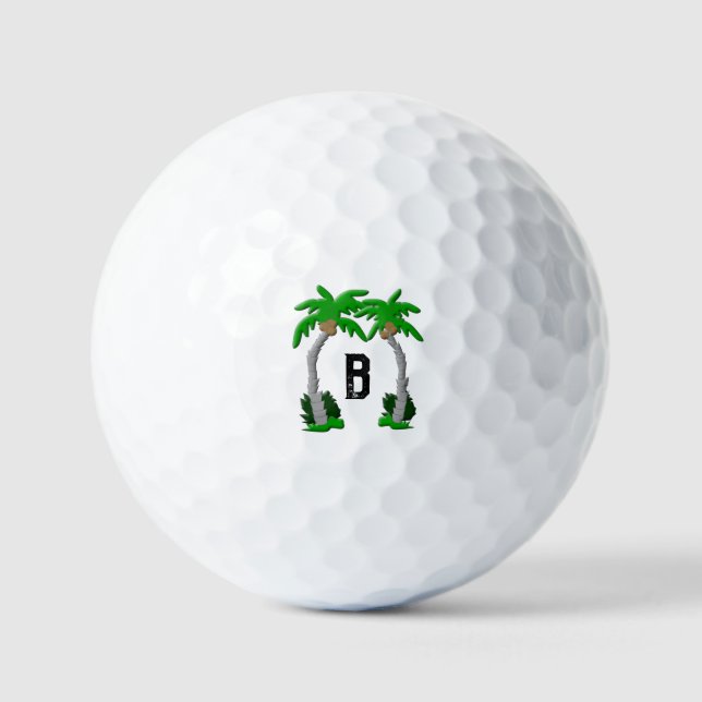 Balles De Golf Monogramme aux palmiers  (Recto)