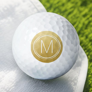Balles De Golf Monogramme avec bordure et couleur or en option