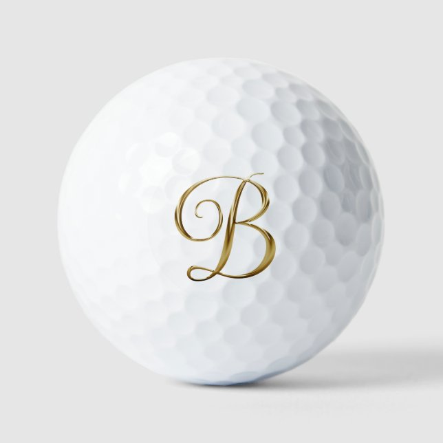 Balles De Golf Monogramme B métallisé or faux (Recto)