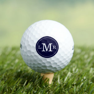 Balles De Golf Monogramme bleu à 3 lettres