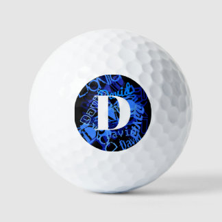 Balles De Golf Monogramme bleu créatif
