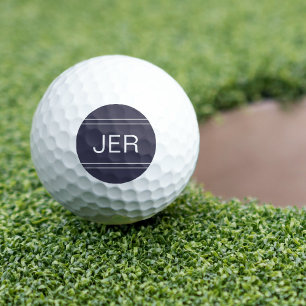 Balles De Golf Monogramme Bleu Initiale Personnalisée Golfeur